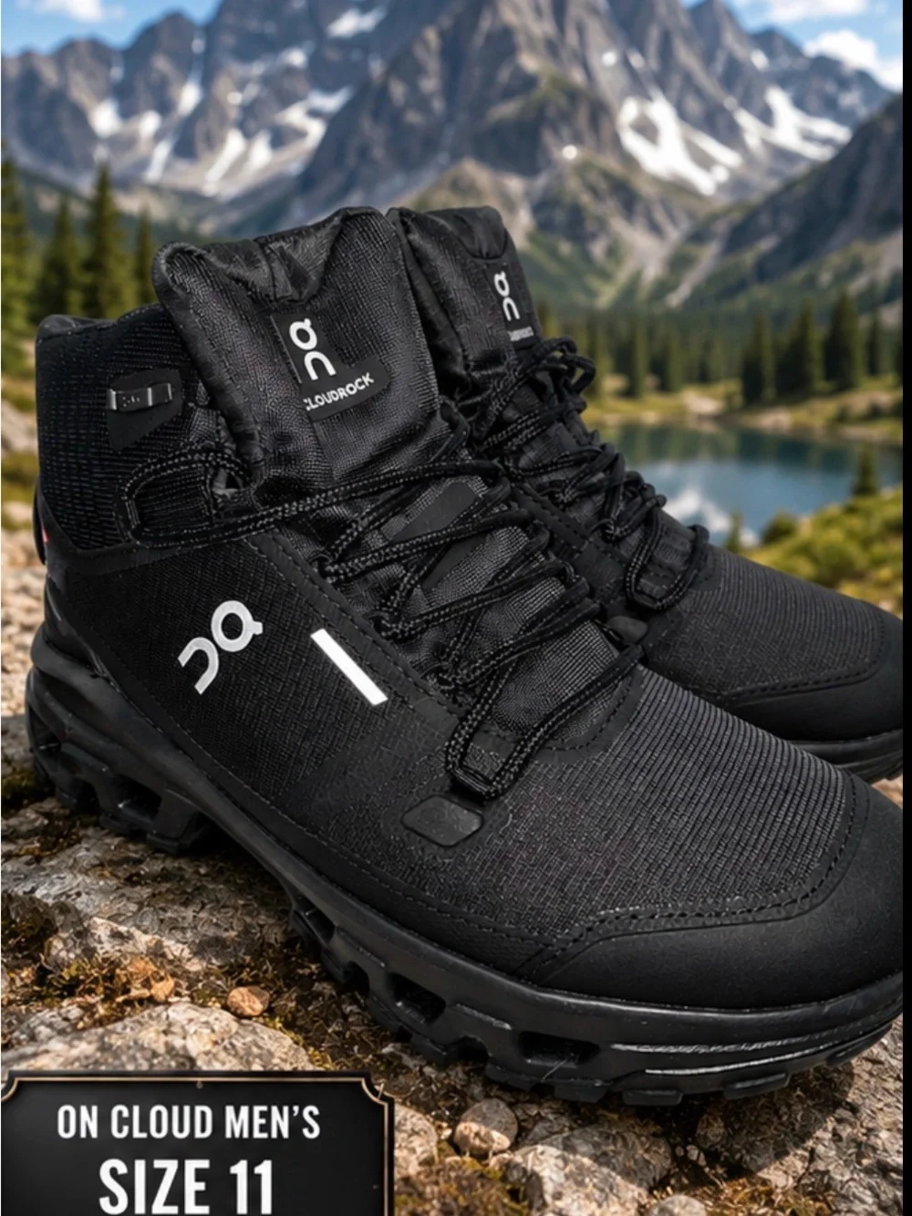 On Running Black Cloudrock Waterproof Men's Trail Boots